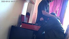 Office work turns into a steamy affair with the boss’s secretary giving him a blow job in front of the CCTV camera