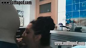 hot couple sneaks away for a steamy kitchen sex session