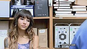 burglar strip searches tattooed teen latina, rips clothes, striptease leads to hardcore pounding