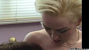 Slutty Lesbian Bombshells Stretch and Fist Tight Anal Holes