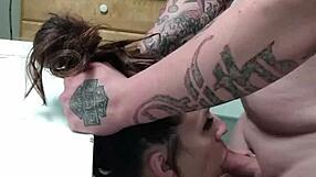 the latina gets throated and her ass fucked hard.