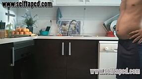 hot couple sneaks away for a steamy kitchen sex session