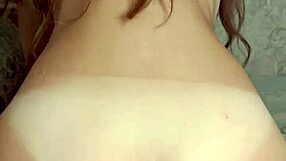 Hot brunette rides cock hard, takes anal creampie in tight ass POV style