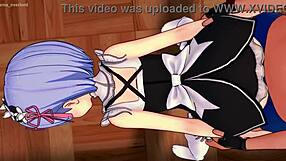 Rem the maid works hard in the anime series