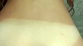 Hot brunette rides cock hard, takes anal creampie in tight ass POV style