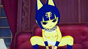 3D animated Ankha gets a creampie in a humorous adult film