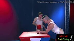 twinks eagerly chew on master's cock, then wait for his rough fist