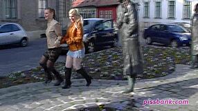 Very Public Peeing Caught on Camera in Extreme Outdoor Scene