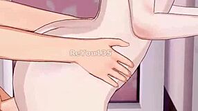 सौतेला भाई क्यूट 3D आउटफिट में बड़ी छाती वाली बहन को छेड़ता है