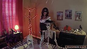 Feeling the crazy taboo excitement as boss swallows in Halloween POV hardcore sex. Intense emotions build with teen 18+ swallow fun.