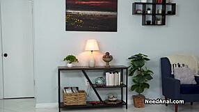 Surprise anal for redhead gf in the bathroom during quickie