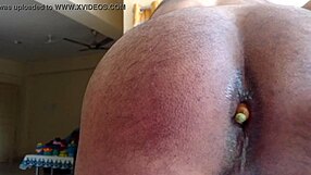 Carrot play turns into wild butt action for solo fun