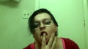 Tranny teases with slow panty strip show