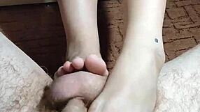 Does This Asian Milf Use Her Sexy Legs and Feet to Satisfy a Big Cock?