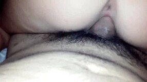 This pretty teen babe rides my dick with her tight pussy