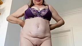 Giantess Granny Maraiold Teases Tiny Step Grandson with Big Tits and Shaved Pussy