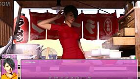 Beautiful 3D animated video of a petite red-haired woman having fun with a big cock