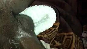 pretty babe strokes big black cock