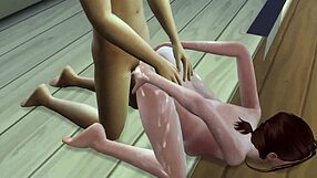 In the sims game, a young 18+ character gets her pussy creampied by a monster alien in this 3d anime hentai.