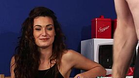 Cfnm Brunette Mocks Naked Tugging Creep