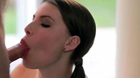 Sweet Teen Babe Sucks Cock Eagerly.