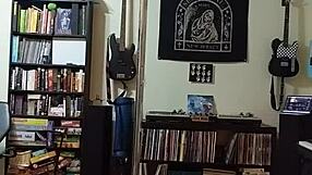 Blonde Teases Ass in Black Skirt Strip!