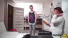 Hey, angry student just bent over and banged his strict mature tutor!