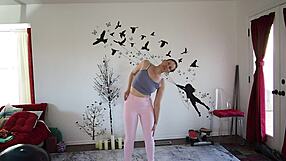 Yoga lesson 371 with femdom milf brunette big ass cute european shaved pussy friend fetish tits