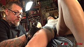 Marie Bossette Groping Herself During Tattooing Backstage