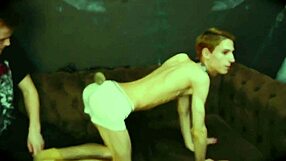 Casey Donovan and David Galager in bondage shibari mouth fucking