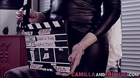 Trans Domina Fucks and Jizzes Submissive Gimp