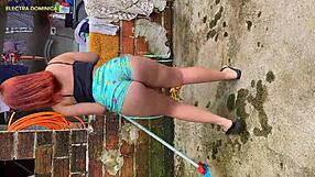 hired this hot latina maid with a big ass, she begged to suck my cock and swallow my cum