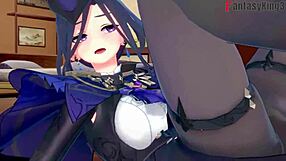 clorinde gives blowjob in genshin impact fantasy scene