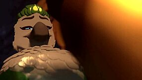 Furry Character Gives Intense Oral Pleasure in This Anime Hentai Scene