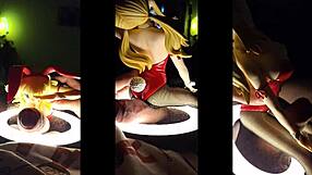 Lucy Bunny gets covered in cum in this Patreon animejoker hentai scene