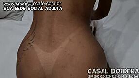 Skinny beauty Karolzinha gets gangbanged by two mature men