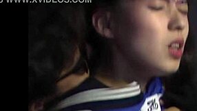 Beautiful Japanese woman with natural breasts has hardcore sex with four men