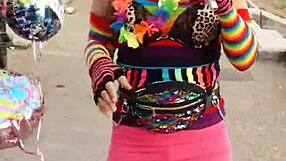 i show off my panties and cock in skirt