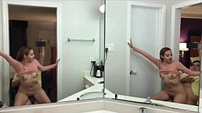 Fucking girlfriend's huge pussy and big ass before clubbing, cum in mouth.