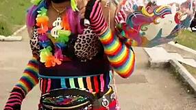 i show off my panties and cock in skirt