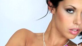 i saw this petite model with tattoos stripping in lingerie to show her tits during the photoshoot