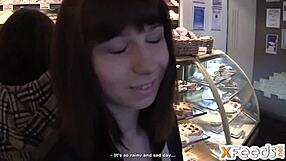 russian teen gets bent over by fake agent who cums inside