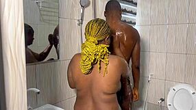 after a nice hand job he fucked her huge tits until he had his cum allover her body