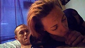 My girl deepthroats passionately, gagging on cock while riding in cowgirl position, leading to intense cumshot.