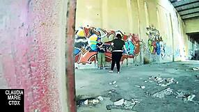 Outdoor Wall Fuck with Chubby Couple's Hard Cumshot