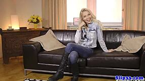 Baldpussy Euro Babe Rides Old Man's Hard Cock
