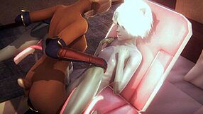 Furry yaoi hentai with cat boy pounded by two futanari girls hard