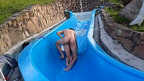 Skinny Latina teen gets wild ride in pool scene