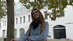 Skinny teen Adelle rolls her eyes to pleasure