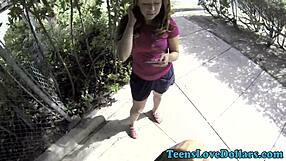 jizzed teen for money in public